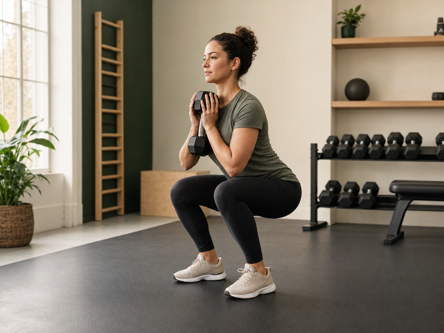Kontrollierte Goblet-Squat-Ausführung
